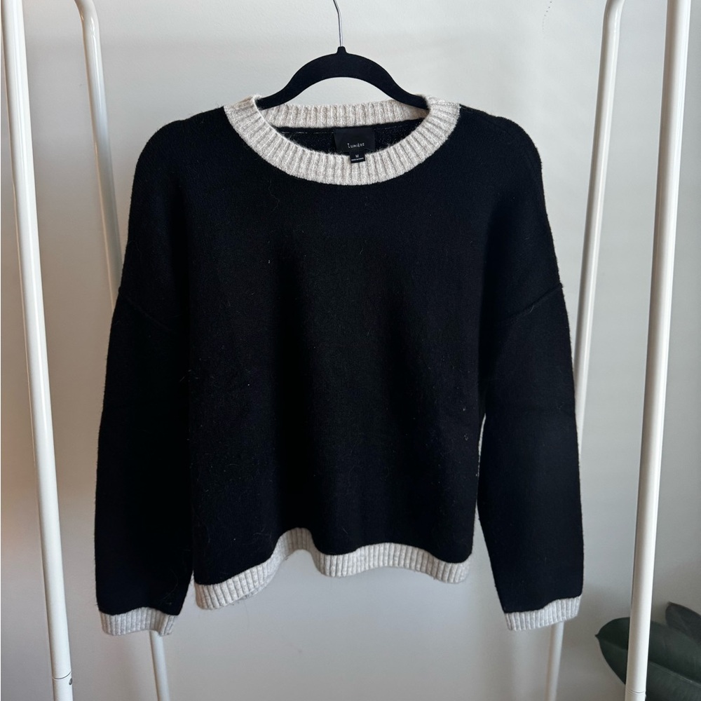 Black and Tan Sweater in Medium